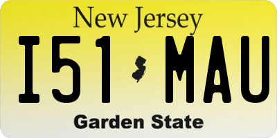 NJ license plate I51MAU
