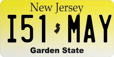NJ license plate I51MAY