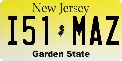 NJ license plate I51MAZ