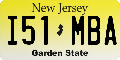 NJ license plate I51MBA