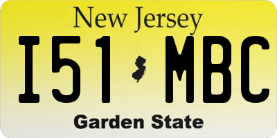 NJ license plate I51MBC
