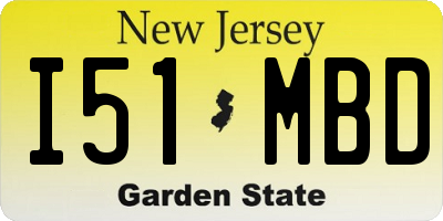 NJ license plate I51MBD