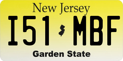 NJ license plate I51MBF