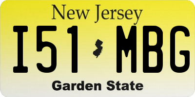 NJ license plate I51MBG