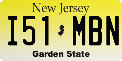 NJ license plate I51MBN