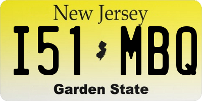 NJ license plate I51MBQ