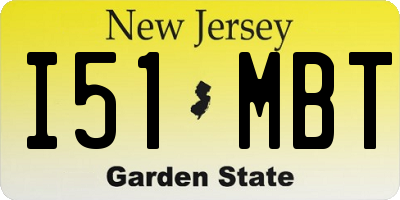 NJ license plate I51MBT