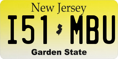 NJ license plate I51MBU