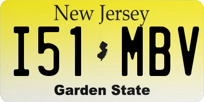 NJ license plate I51MBV
