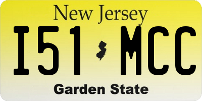 NJ license plate I51MCC