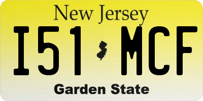 NJ license plate I51MCF