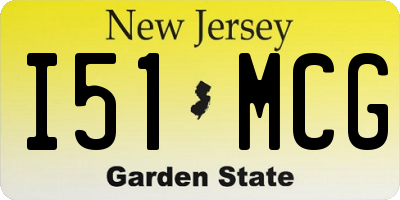 NJ license plate I51MCG