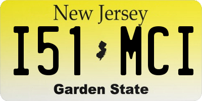 NJ license plate I51MCI