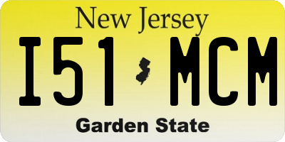 NJ license plate I51MCM