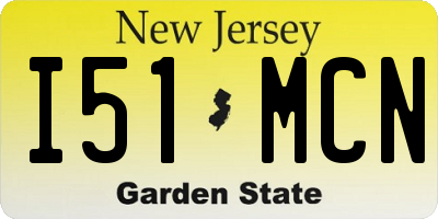 NJ license plate I51MCN