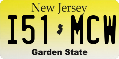 NJ license plate I51MCW