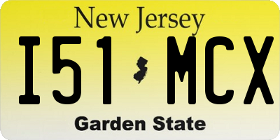 NJ license plate I51MCX