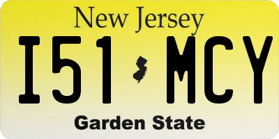 NJ license plate I51MCY