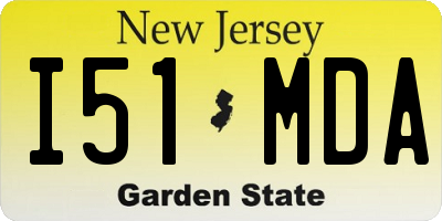 NJ license plate I51MDA