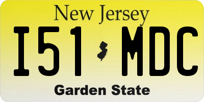 NJ license plate I51MDC