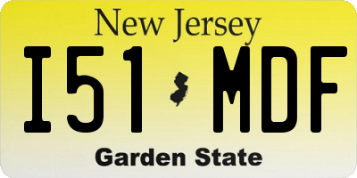 NJ license plate I51MDF