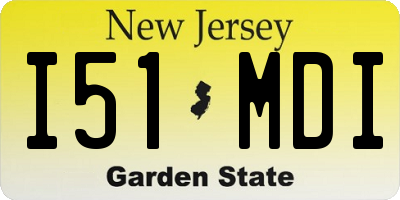 NJ license plate I51MDI