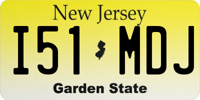 NJ license plate I51MDJ