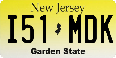 NJ license plate I51MDK
