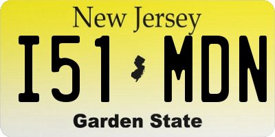 NJ license plate I51MDN