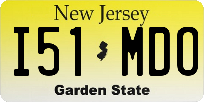 NJ license plate I51MDO