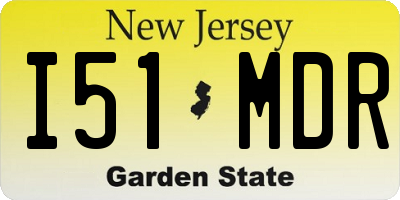NJ license plate I51MDR
