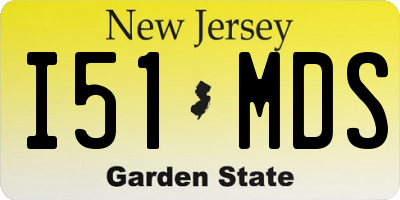 NJ license plate I51MDS