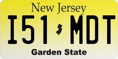 NJ license plate I51MDT