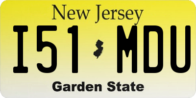 NJ license plate I51MDU