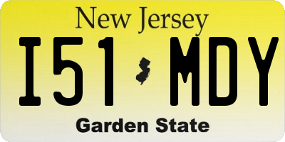 NJ license plate I51MDY