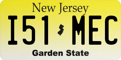 NJ license plate I51MEC