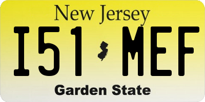 NJ license plate I51MEF