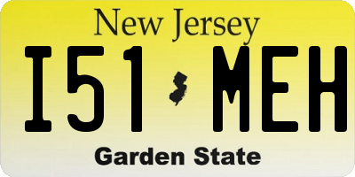 NJ license plate I51MEH