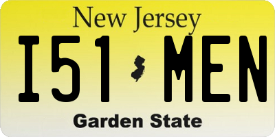 NJ license plate I51MEN