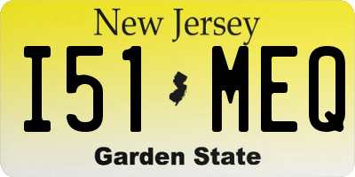NJ license plate I51MEQ