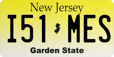 NJ license plate I51MES