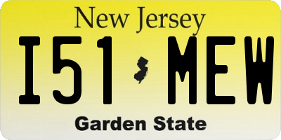 NJ license plate I51MEW