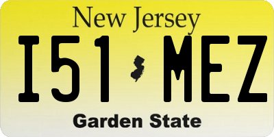 NJ license plate I51MEZ