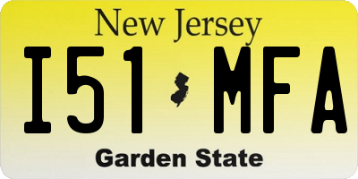 NJ license plate I51MFA
