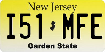 NJ license plate I51MFE