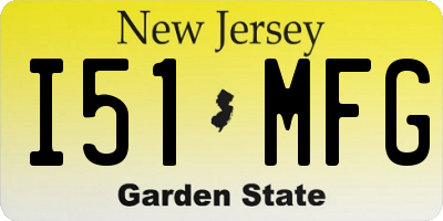 NJ license plate I51MFG