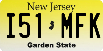 NJ license plate I51MFK