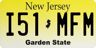 NJ license plate I51MFM