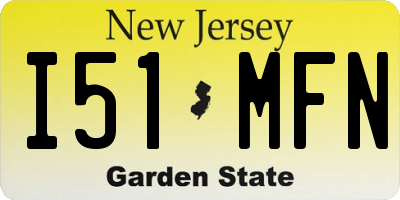 NJ license plate I51MFN