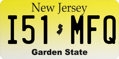NJ license plate I51MFQ
